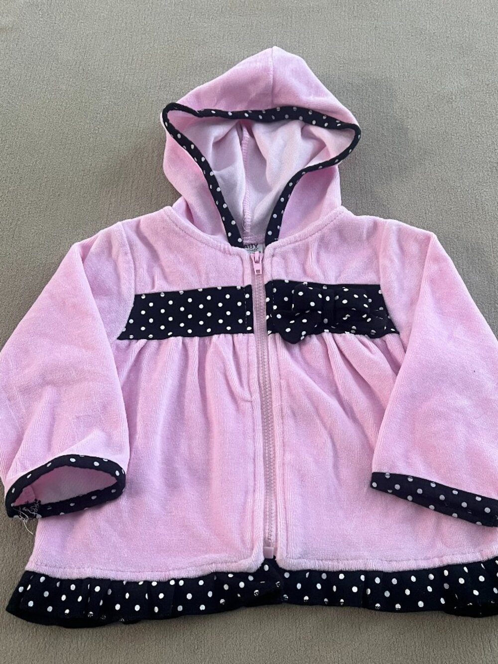 Baby Essentials Pink Sweater/Jacket Long Sleeves Hooded Size 12 Month